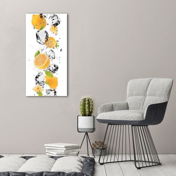 Vertikální Foto obraz canvas Citrony a voda ocv-52519204