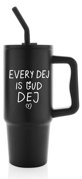 EVERY DEJ IS GUD DEJ - černý cestovní termohrnek 900 ml