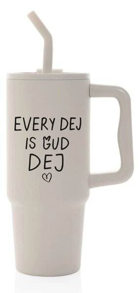 EVERY DEJ IS GUD DEJ - béžový cestovní termohrnek 900 ml
