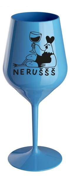 NERUŠŠŠ - modrá nerozbitná sklenice na víno 470 ml