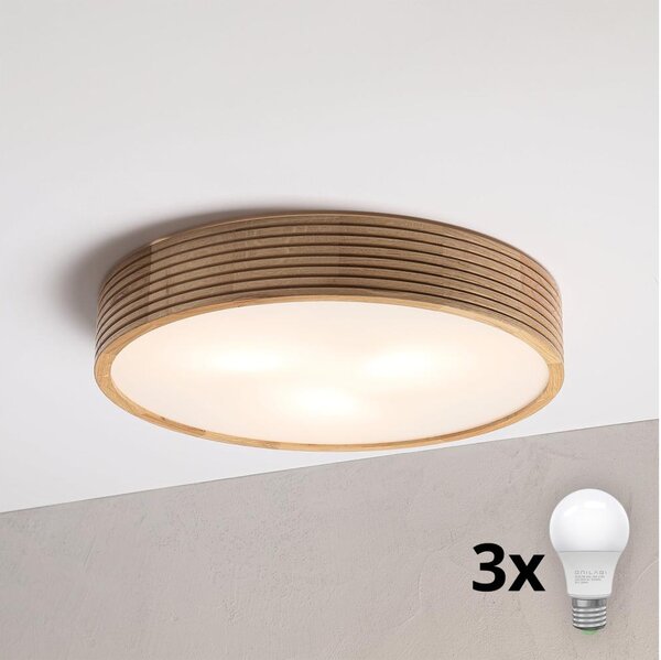 Brilagi - LED Stropní svítidlo CARVALHO MODERN 3xE27/60W/230V pr. 47,5 cm dub