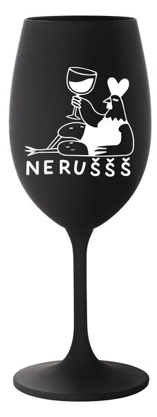 NERUŠŠŠ - černá sklenice na víno 350 ml