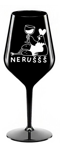 NERUŠŠŠ - černá nerozbitná sklenice na víno 470 ml