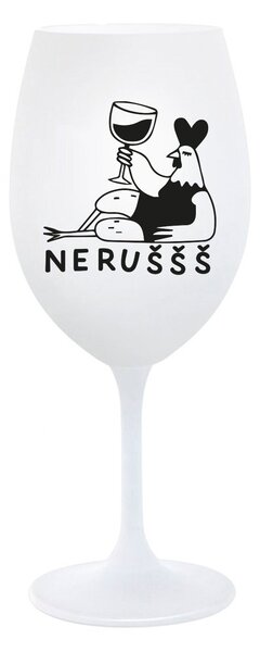 NERUŠŠŠ - bílá sklenice na víno 350 ml