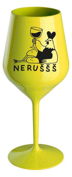 NERUŠŠŠ - žlutá nerozbitná sklenice na víno 470 ml