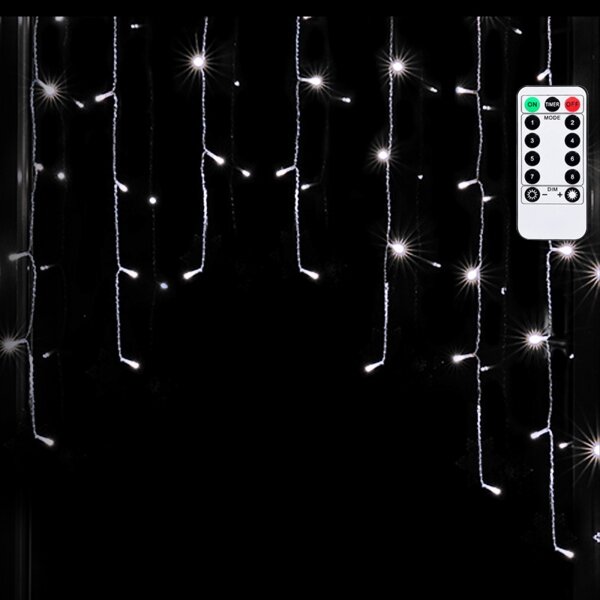 Aigostar - LED Ven. ván. řetěz 100xLED/6W/230V/8funkcí 1,5x1m IP44 stud bílá+DO