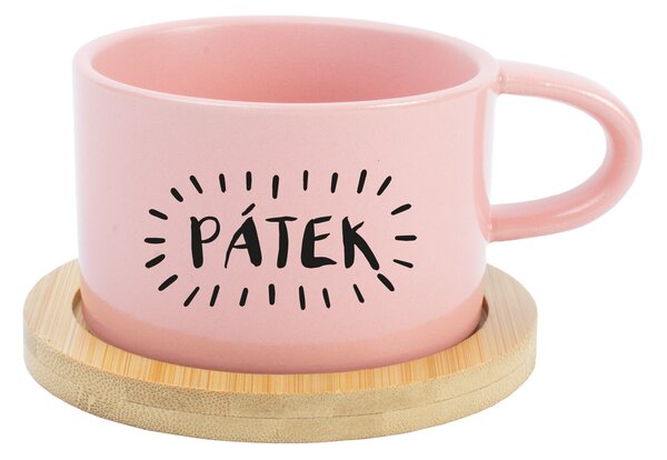 PÁTEK - růžový hrníček makronka 200 ml