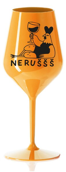 NERUŠŠŠ - oranžová nerozbitná sklenice na víno 470 ml