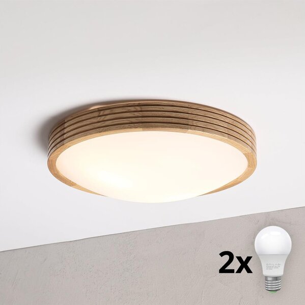 Brilagi - LED Stropní svít. CARVALHO MODERN SLIM 2xE27/60W/230V pr. 37,5 cm dub