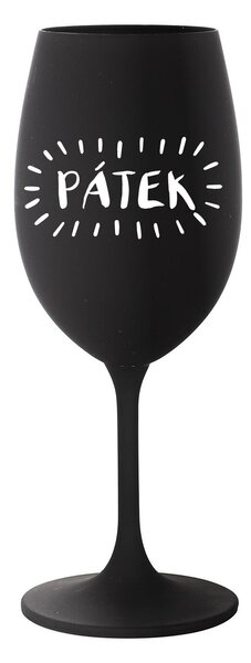 PÁTEK - černá sklenice na víno 350 ml