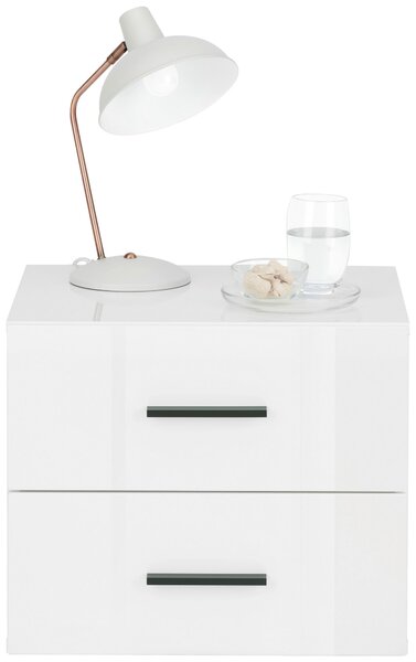 NOČNÍ STOLEK, bílá, 50/42,8/41,6 cm Hom`in