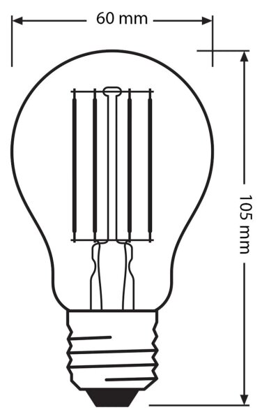 SADA 3x LED Žárovka BASE CLASSIC FILAMENT A60 E27/11W/230V 4000K - Osram