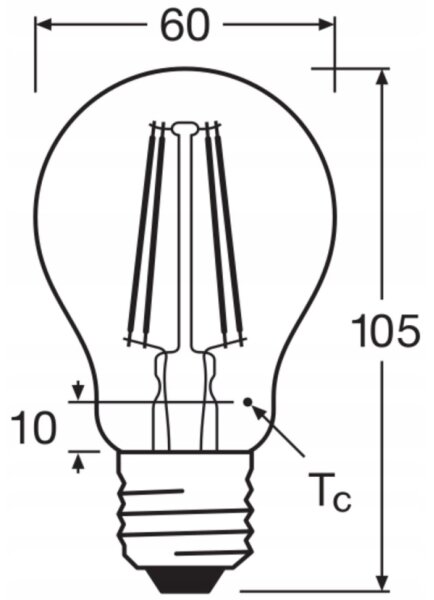 SADA 5x LED Žárovka BASE CLASSIC FILAMENT A60 E27/7W/230V 4000K - Osram
