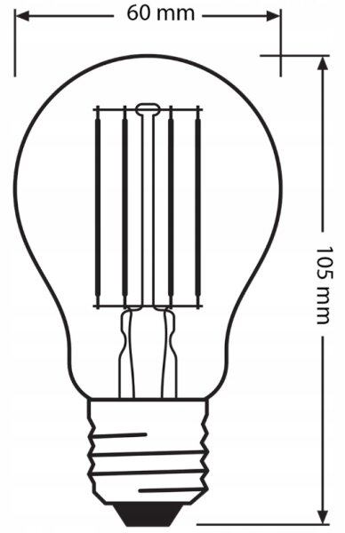 SADA 3x LED Žárovka BASE CLASSIC FILAMENT A60 E27/7,5W/230V 4000K - Osram