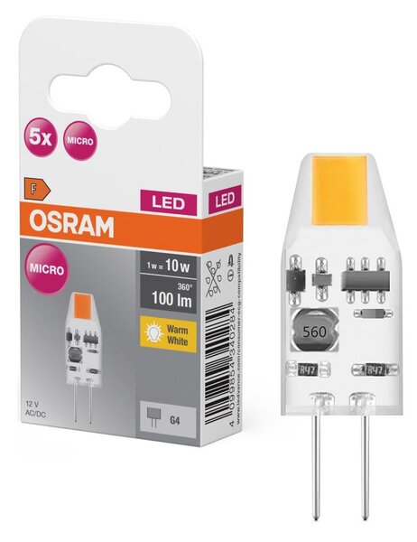 SADA 5x LED Žárovka PIN MICRO G4/1W/12V 2700K - Osram