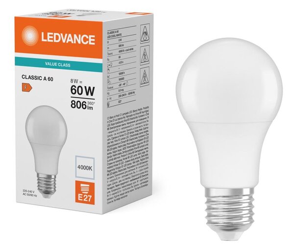 LED Žárovka CLASSIC A60 E27/8W/230V 4000K - Ledvance