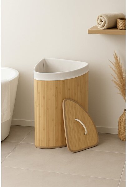 Bambusový koš na prádlo v přírodní barvě 40 l Bamboo – Compactor