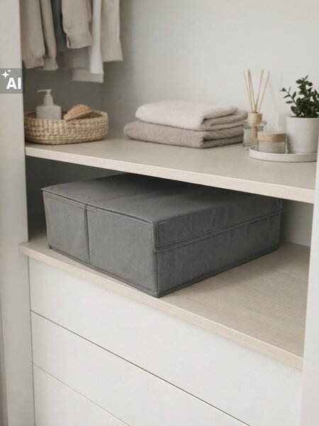 Sinsay - Skládací úložný box s rukojetí a víkem - šedá