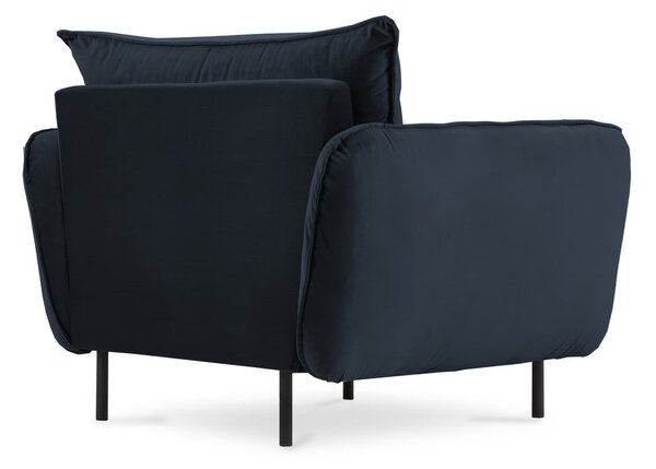 Tmavě modré sametové křeslo Vienna – Cosmopolitan Design