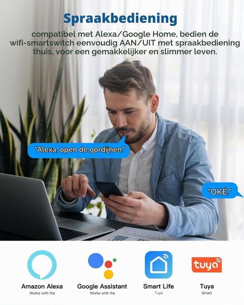 Spínač pro rolety, dotykový spínač pro žaluzie, Wi-Fi spínač, 3 kusy