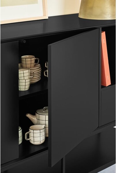Černý TV stolek 220x74x45 cm Platt – Teulat