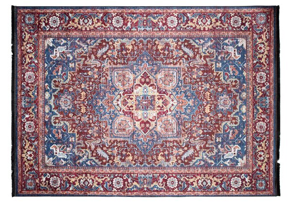 Makro Abra Kusový koberec pratelný VICTORIA 38950 Klasický pogumovaný modrý červený Rozměr: 120x170 cm