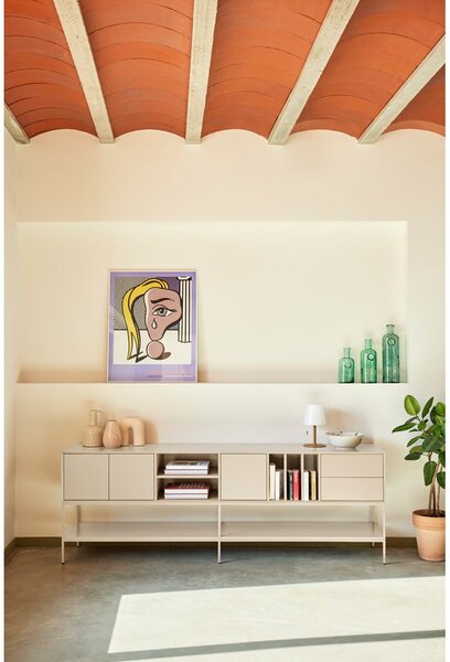 Černý TV stolek 220x74x45 cm Platt – Teulat