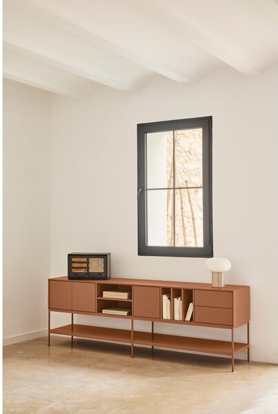 Černý TV stolek 220x74x45 cm Platt – Teulat