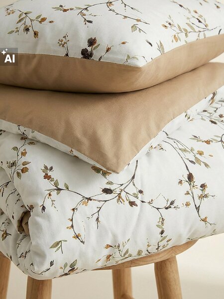 Sinsay - Povlečení s květinovým motivem - jantarová