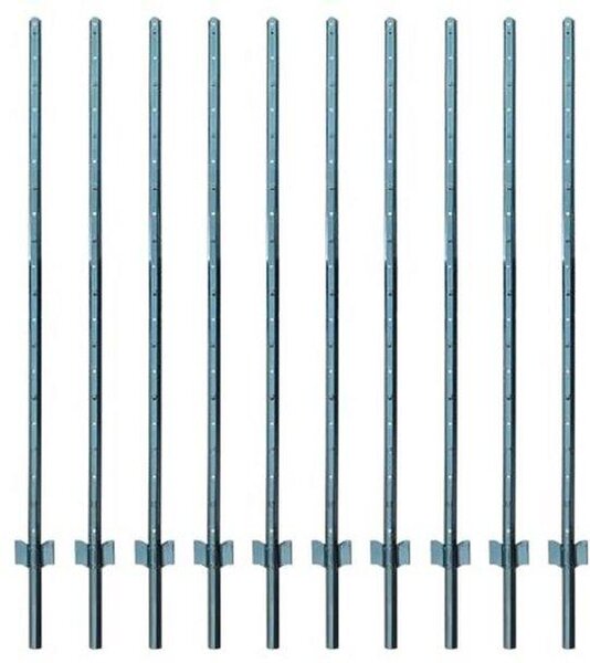 Ocelové sloupky pro oplocení, výška 152 cm - 10 kusů, robustní a odolné U-profily pro drátěná oplocení