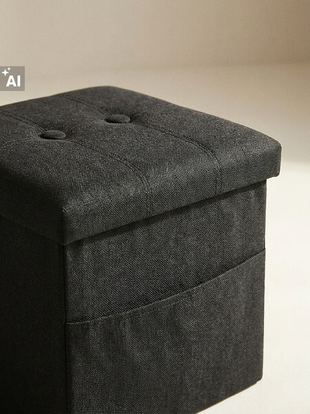 Sinsay - Taburet s úložným prostorem a kapsou - černá