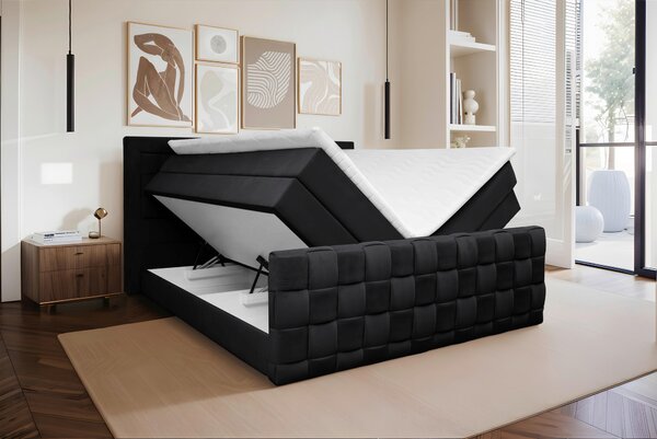POSTEL BOXSPRING, 160/200 cm, černá Livetastic - Manželské postele, Online Only