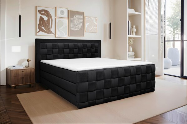 POSTEL BOXSPRING, 160/200 cm, černá Livetastic - Manželské postele, Online Only