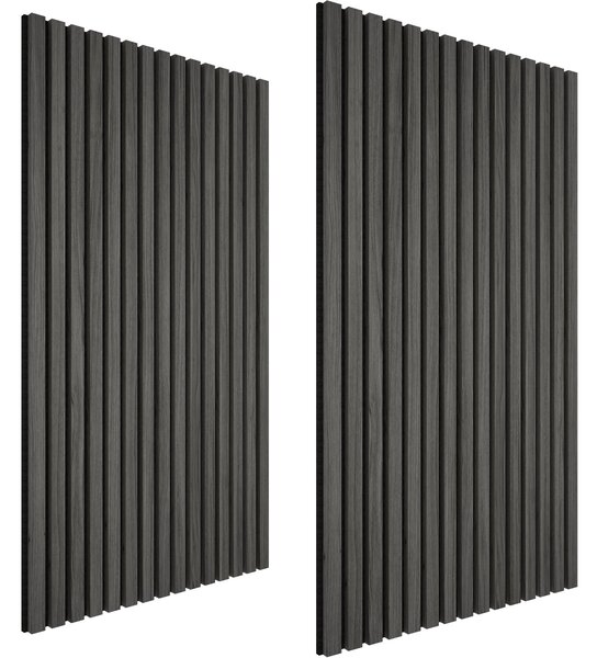 Tectake Nástěnné panely Sonic Wall II v dřevěném vzhledu - černý dub,Sada 2 kusů