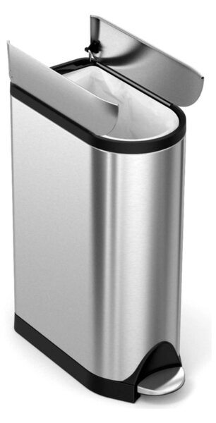 Pedálový odpadkový koš Simplehuman – 18 l, butterfly víko, kartáčovaná nerez ocel, FPP