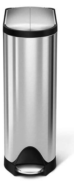 Pedálový odpadkový koš Simplehuman – 18 l, butterfly víko, kartáčovaná nerez ocel, FPP
