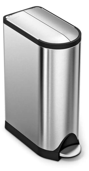 Pedálový odpadkový koš Simplehuman – 18 l, butterfly víko, kartáčovaná nerez ocel, FPP