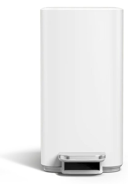 Pedálový úzký odpadkový koš Simplehuman – 5 l, bílá ocel