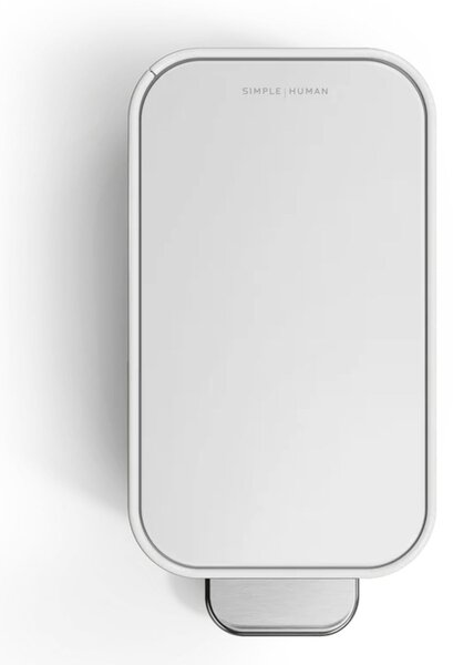 Pedálový úzký odpadkový koš Simplehuman – 5 l, bílá ocel