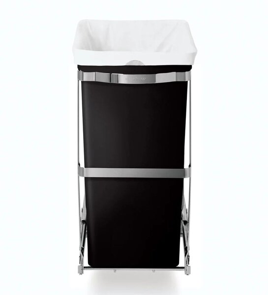 Vestavný odpadkový koš Simplehuman – 30 l, výsuvný, lesklá ocel, plastový kbelík
