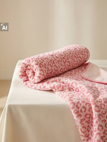 Sinsay - Ručník s leopardím vzorem - růžová