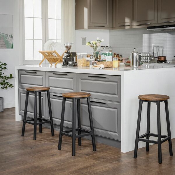 Sada 2 barových stoliček industriální styl 65 cm