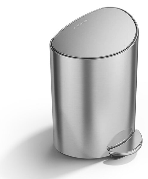 Pedálový odpadkový koš Simplehuman 6 L, půlkulatý, kartáčovaná nerez ocel, tiché zavírání