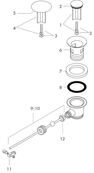 HANSGROHE 94139000 Odpadní ventil Umyvadlová baterie a
