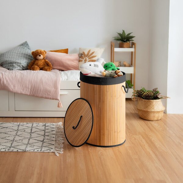 Bambusový koš na prádlo v přírodní barvě 70 l Bamboo – Compactor