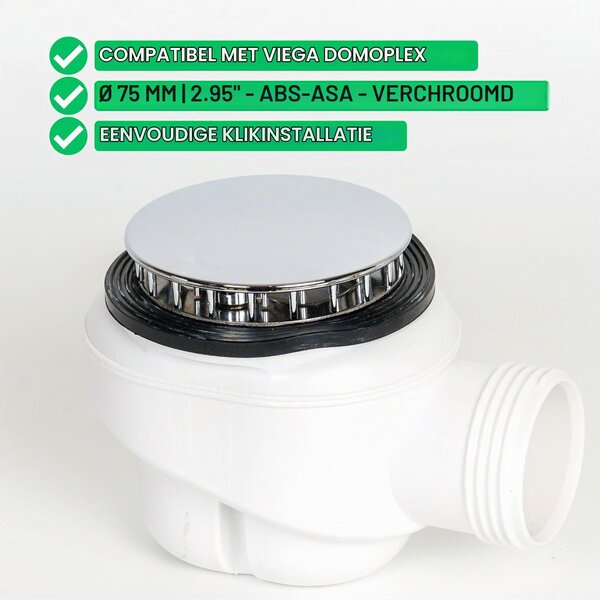 Odpadní sítko pro sprchovou vanu - Kryt - Chromovaný ABS - Ø 75 mm