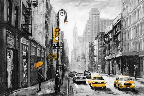 Fototapety na míru, New York, žluté taxíky, 10098, Vavex