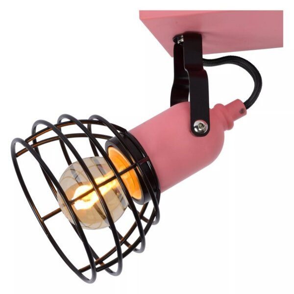 Lucide 08927/02/66 dětské stropní bodové svítidlo Pola 2x60W | E27 - růžová, nastavitelné, stmívatelné