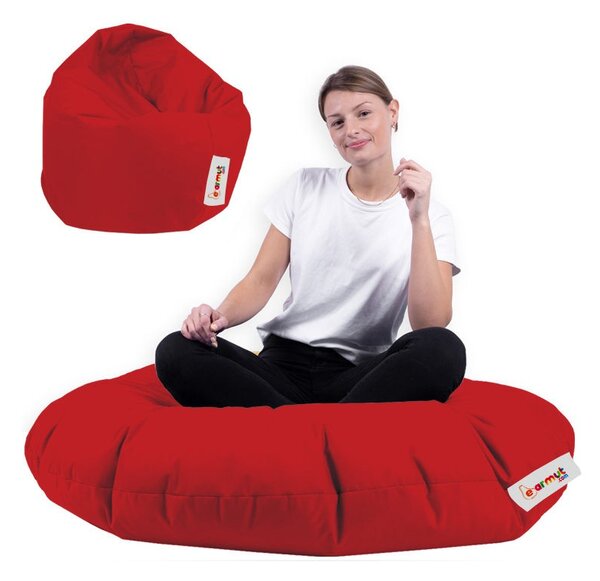 Hanah Home Zahradní sedací vak Lyzi 100x20 cm/ 65x65 cm červený