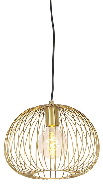 Designová závěsná lampa zlatá - Wire Dough